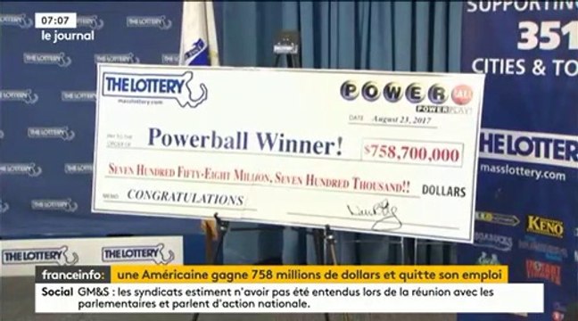 Elle gagne 758 millions de dollars à la loterie américaine, elle quitte son job