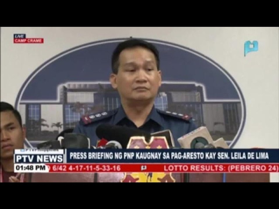 CIDG respected De Lima’s request for daytime arrest, says PNP
