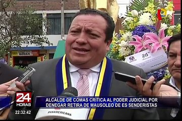 Alcalde de Comas criticó al PJ por negar retiro de mausoleo terrorista
