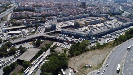 Otogarda Bayram Yoğunluğu Havadan Görüntülendi