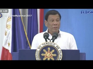 Duterte hits critics in front of the Filipino community in Myanmar