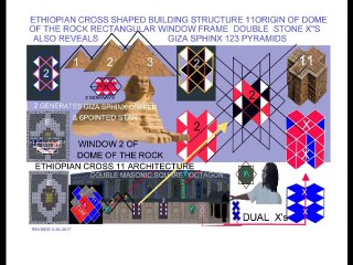 1ETHIOPIAN CROSS SHAPED BUILDING STRUCTURE 11 ORIGIN OF DOME OF THE ROCK DUAL STONE X's