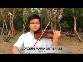 Joaquin Maria Gutierrez plays "Bayan Ko" on his violin