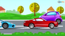 Polis Arabası kaybolan Hızlı Yarış Arabası arıyor. Eğitici Çizgi Film Türkçe Çocuklar için Araba