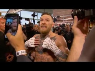 Conor McGregor holds media workout ahead of Mayweather bout