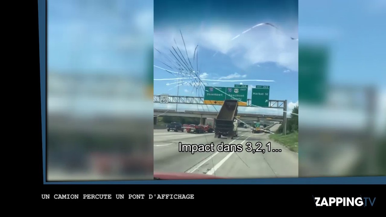Un camion heurte de plein fouet un panneau d’affichage (Vidéo)