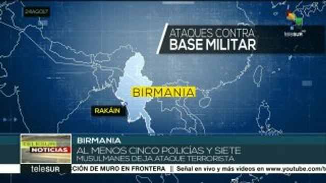 Al menos doce muertos en asaltos contra puestos policiales en Birmania