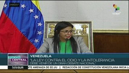 Venezuela: Ley contra el Odio devendrá de un gran debate nacional