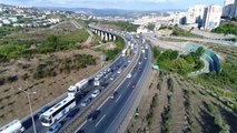 Tem Otoyolunda Bayram Yoğunluğu Havadan Görüntülendi