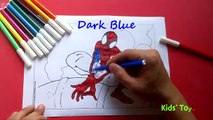 Aprender colores para Niños con hombre araña para colorear páginas