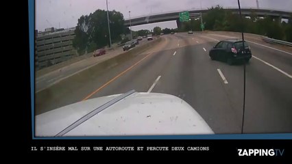 Il force le passage sur l’autoroute et percute un camion (Vidéo)