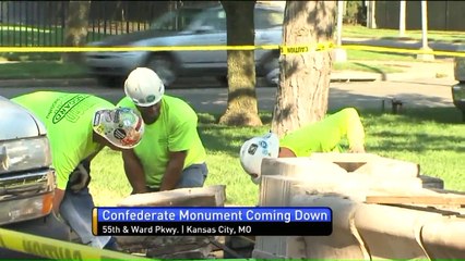 下载视频: Confederate Monument Removed from Kansas City Park