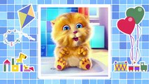 Niños para bañar a los gatos de dibujos animados de los niños lindos de los gatos dibujos animados de Interés