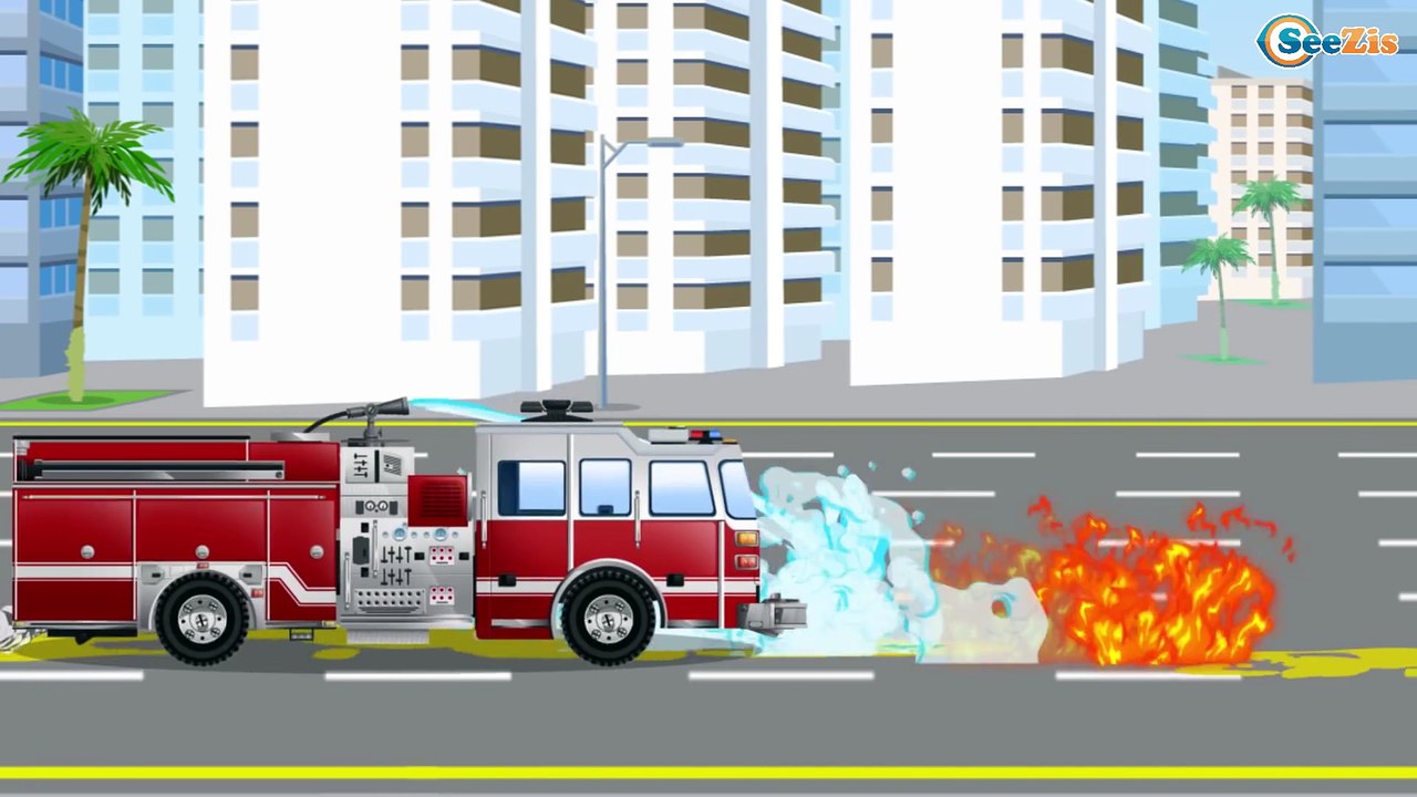 Learn Blue Racing car & Monster Truck Race In The Big City Cars and truck cartoon compilation