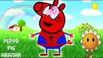 Família Peppa Pig Homem ARANHA Super Heróis SpiderMan Hombre El Araña Pintar Desenho 2016
