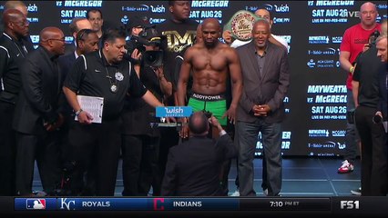 Weighing Floyd Mayweather