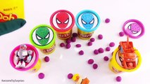 Spiderman Learn Colors Play-Doh Dippin Dots Surprise Eggs Tubs Toy Surprises