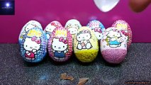 10 Surprise Eggs Hello Kitty Chocolate Eggs Sanrio Kitty White Unwrapping