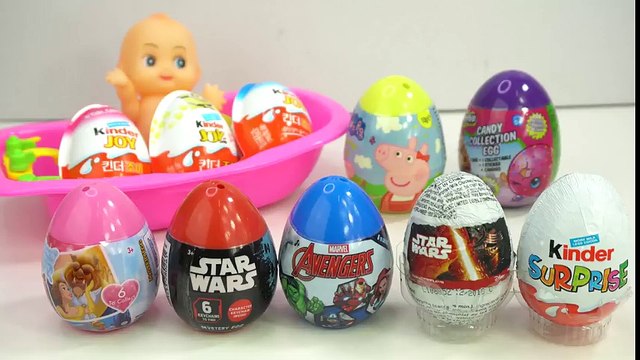 10 Surprise Egg Kinder Joy - Star wars Avengers Shopkins Peppa Pig Minions Disney Princess