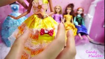 Disney Princess Doll Belle Rapunzel Anna Elena Dresses and Hello Kitty makeup compact