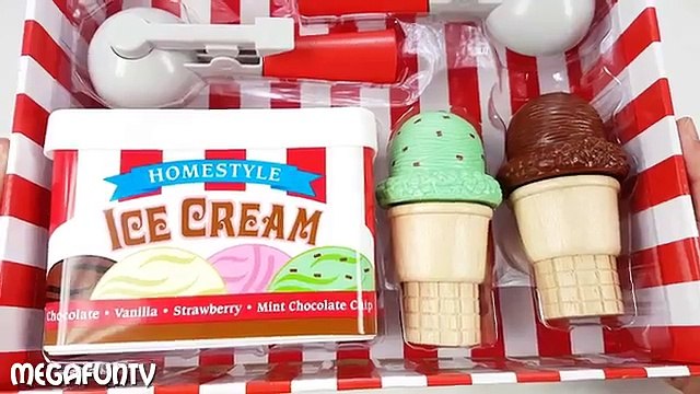 Et cône crème les saveurs de la glace empiler Playset scoop melissa doug gelato