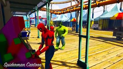 Stupid HULK ! SPIDEMAN Troll Hulk On Beach w  SuperHeroes and Spiderman Cartoon For Kids