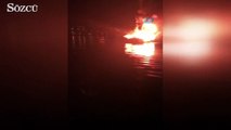 Sürat teknesi çayır çayır yandı, 2 kişi yaralandı