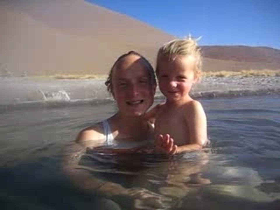 Petit bain matinal dans le salar