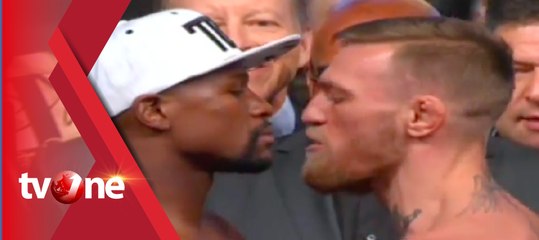 Sesi Timbang Badan Mayweather dan McGregor Berlangsung Panas