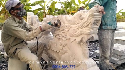 Mẫu rồng đá đẹp ở nhà thờ - Mẫu rồng đá bậc thềm