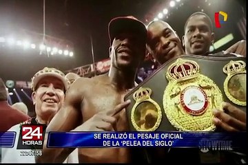Floyd Mayweather y Conor McGregor protagonizaron el pesaje oficial de la 'pelea del siglo'