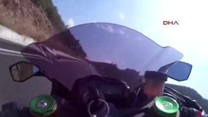 Burdur Genç Motorcunun Yaralandığı Kaza Kask Kamerasında