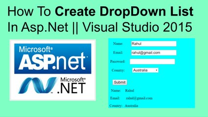 How to create a dropdown list in asp.net || visual studio 2015