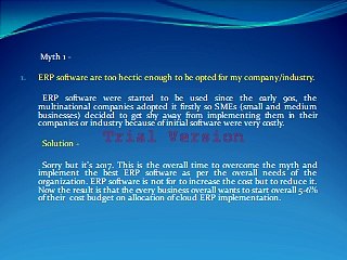 Myths about ERP software