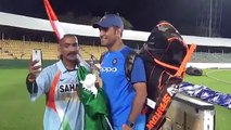 Sudhir Kumar Gautam meet MS Dhoni after won 1st ODI against SL - Sudhir taking selfie with Dhoni -