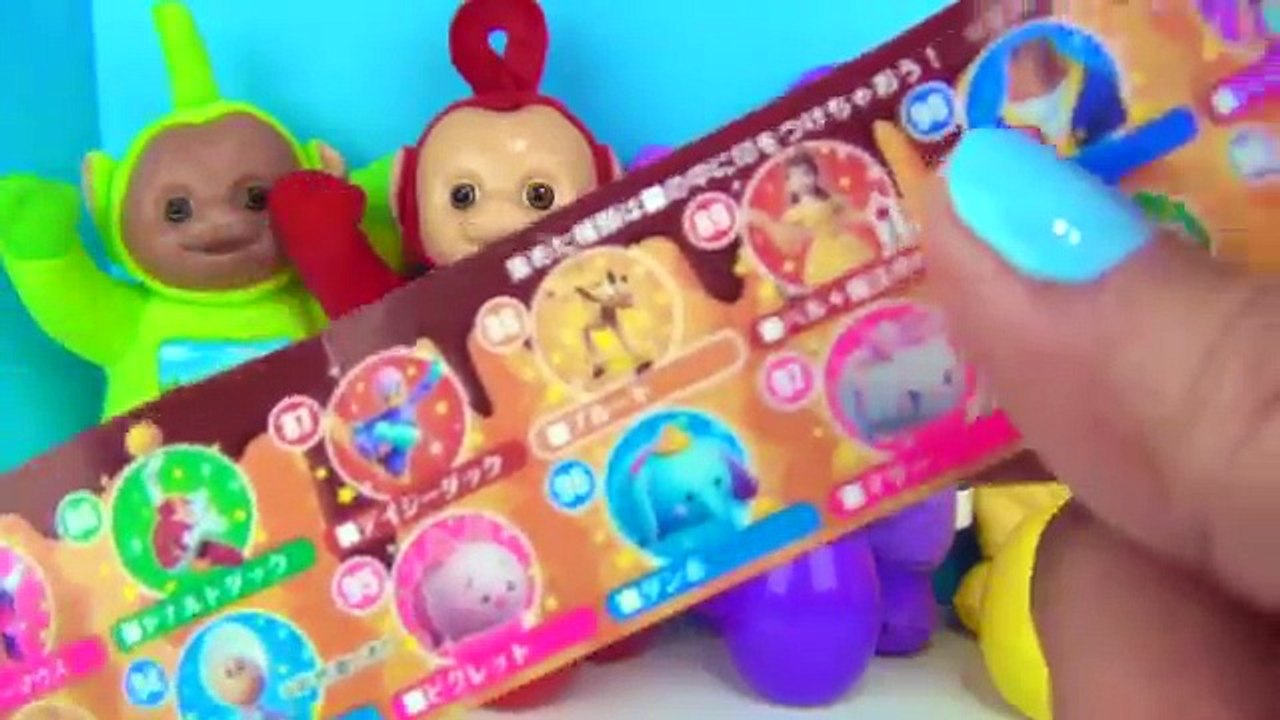 Les couleurs des œufs Apprendre entaille nombres Plastique jouet vers le haut en haut Jr teletubbies pop surprend teletubbi
