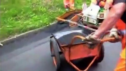 Modern Road Construction USA, Germany, Australia Prototype Wet Weather Road Asphalting Mega Machine