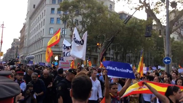 VilaWeb - Incident amb un petit grup espanyolista a Plaça Catalunya. No tinc por
