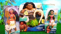 Disney Moana Juguetes y Muñecas - Vaiana Nadadora Mauai y Canoa   Historia con muñecas Dis