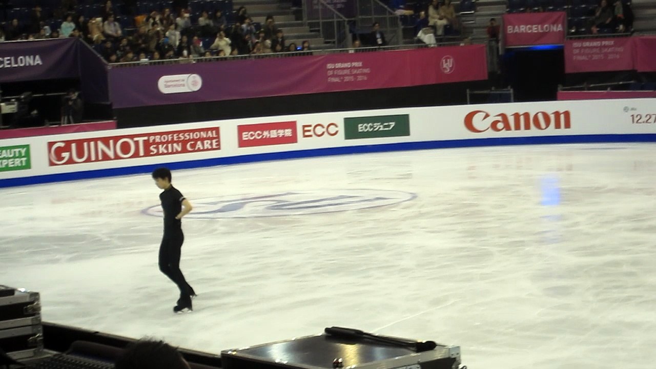 GPF Barcelona 2015 Yuzuru Hanyu Practice 12.12.2015 SEIMEI run-through