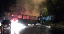 İstanbul Beşiktaş'ta Yolcu Minibüsü Alev Alev Yandı