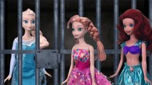 Queen Elsa in Jail Part 4 with Descendants Dolls Mal and Evie and Frozen Anna and Ariel