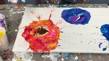 Acrylic Paint Pouring: Create Flowers With a Blown Puddle Pour