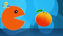 Bébé enfants coloré aliments pour enfants Apprendre des noms jouer les tout-petits vidéos avec pacman monste