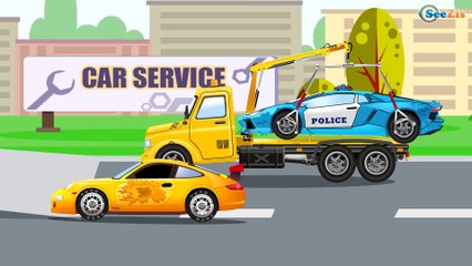 La Pelleteuse Jaune - Voitures de construction - Vidéo Éducative de Voitures Pour Enfants