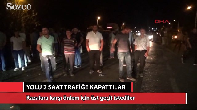 Aydın Karayolunu 2 saat trafiğe kapattılar