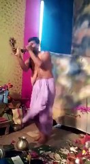 Pujari Dance On DJ Song During Chavithi Festival