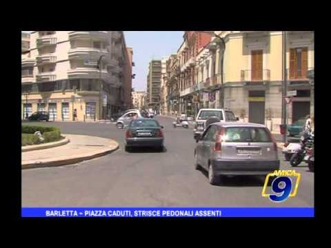 Barletta | Piazza caduti, strisce pedonali assenti