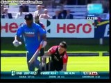 MS Dhoni hits James Anderson Rugby style who tries to tackle msd