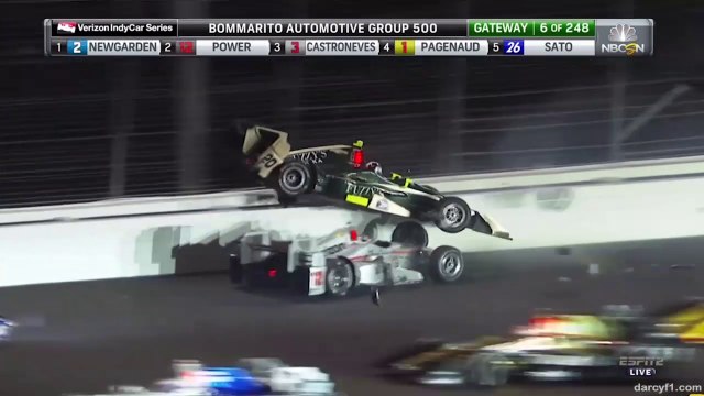 Indycar Gateway 2017 Start Power Carpenter Big Crash